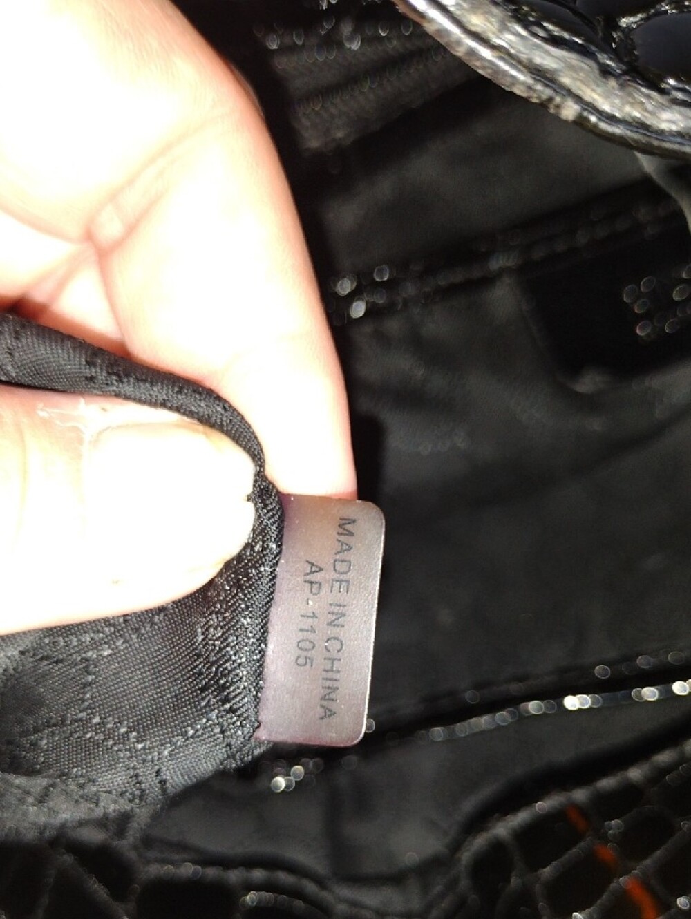 Michael Michael Kors Hamilton Black Croc-Embossed Patent Leather Tote Bag - Picture 15 of 16